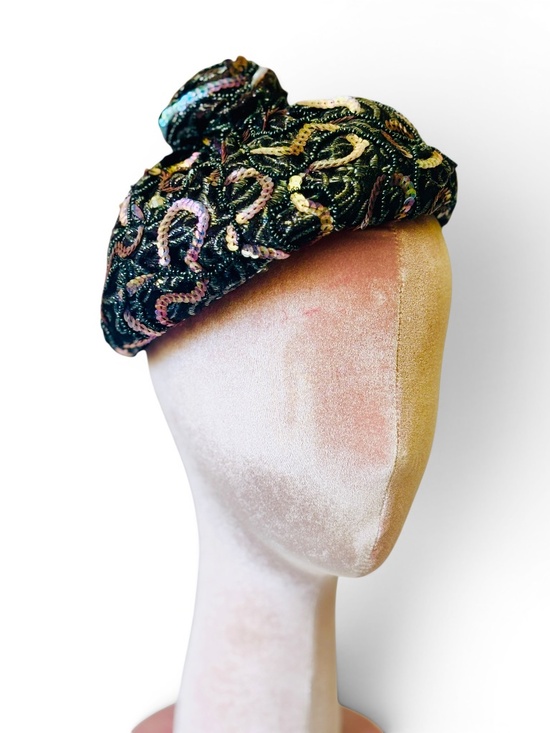 Vintage 1950\'s Frances & Walter Nelkin Iridescent Sequin Hat main image 7